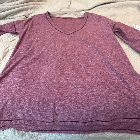 Women's V-Neck Athletic Maroon and white Top - Picture 7 of 10